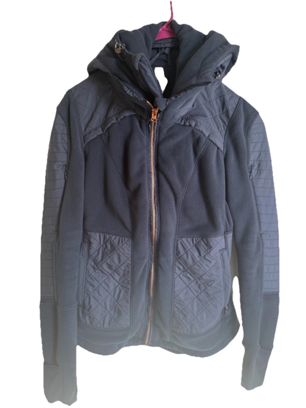 Lululemon Blue Fleecy Keen Jacket With Removable Hoodie Size 8 Blue